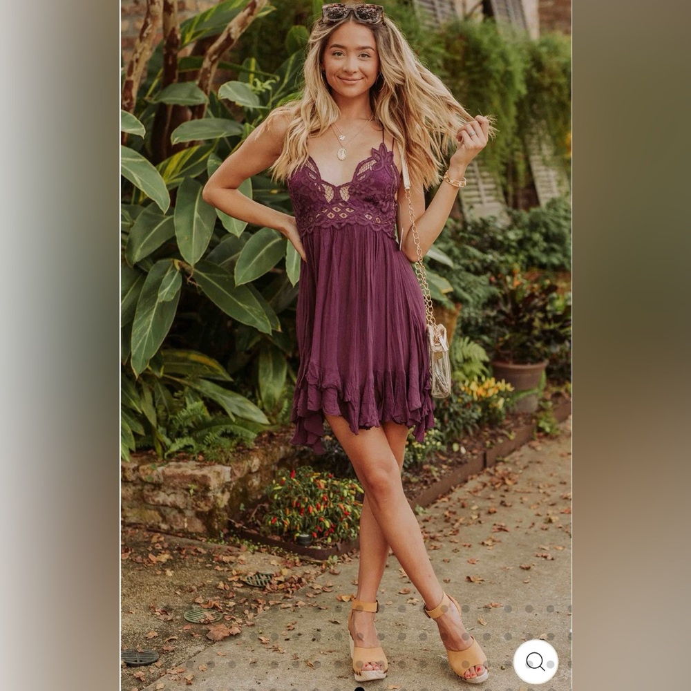 Free People Adla Women's Slip Mini Dress Size S - Plum